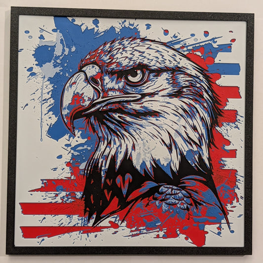 American Flag Eagle - Patriotic Hueforge Art