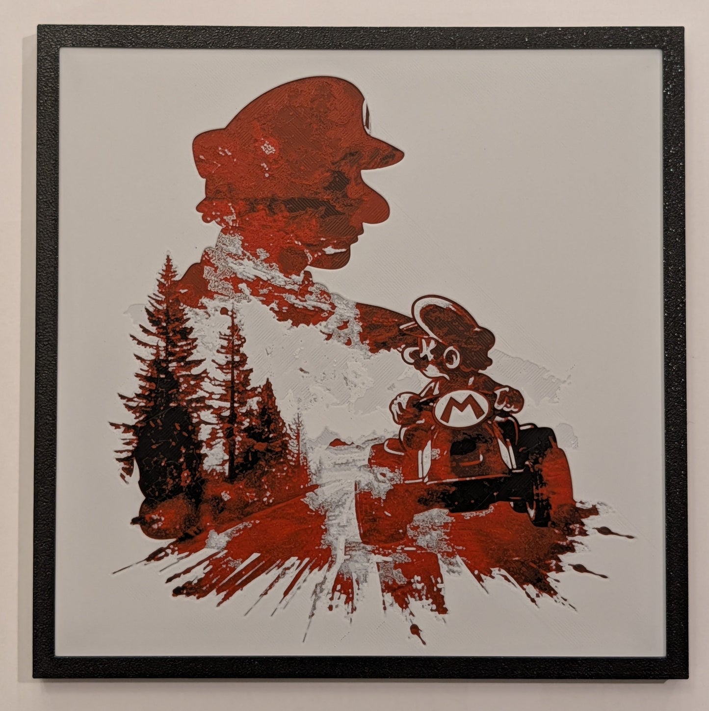 Mario Kart Silhouette - Gaming Hueforge Art