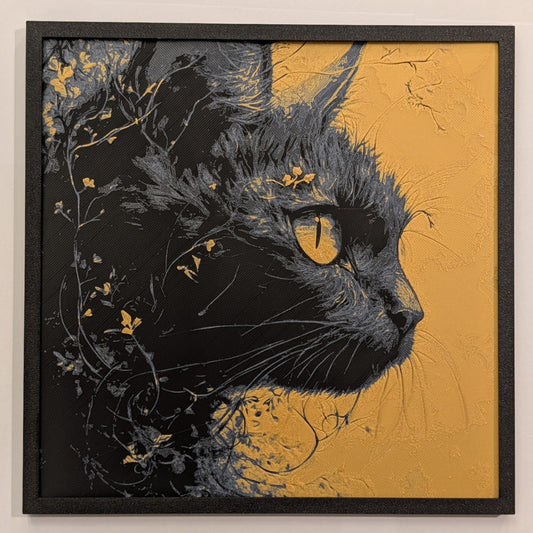 Cat with Golden Eyes - Hueforge Art