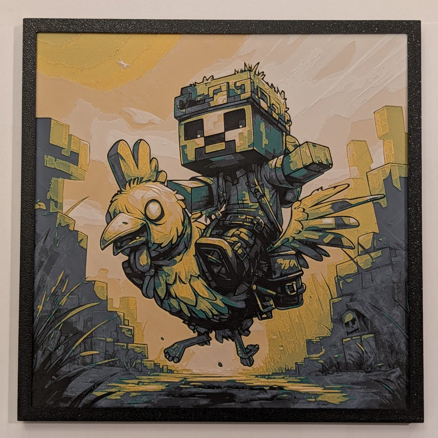 Chicken Jockey - Minecraft Hueforge Art
