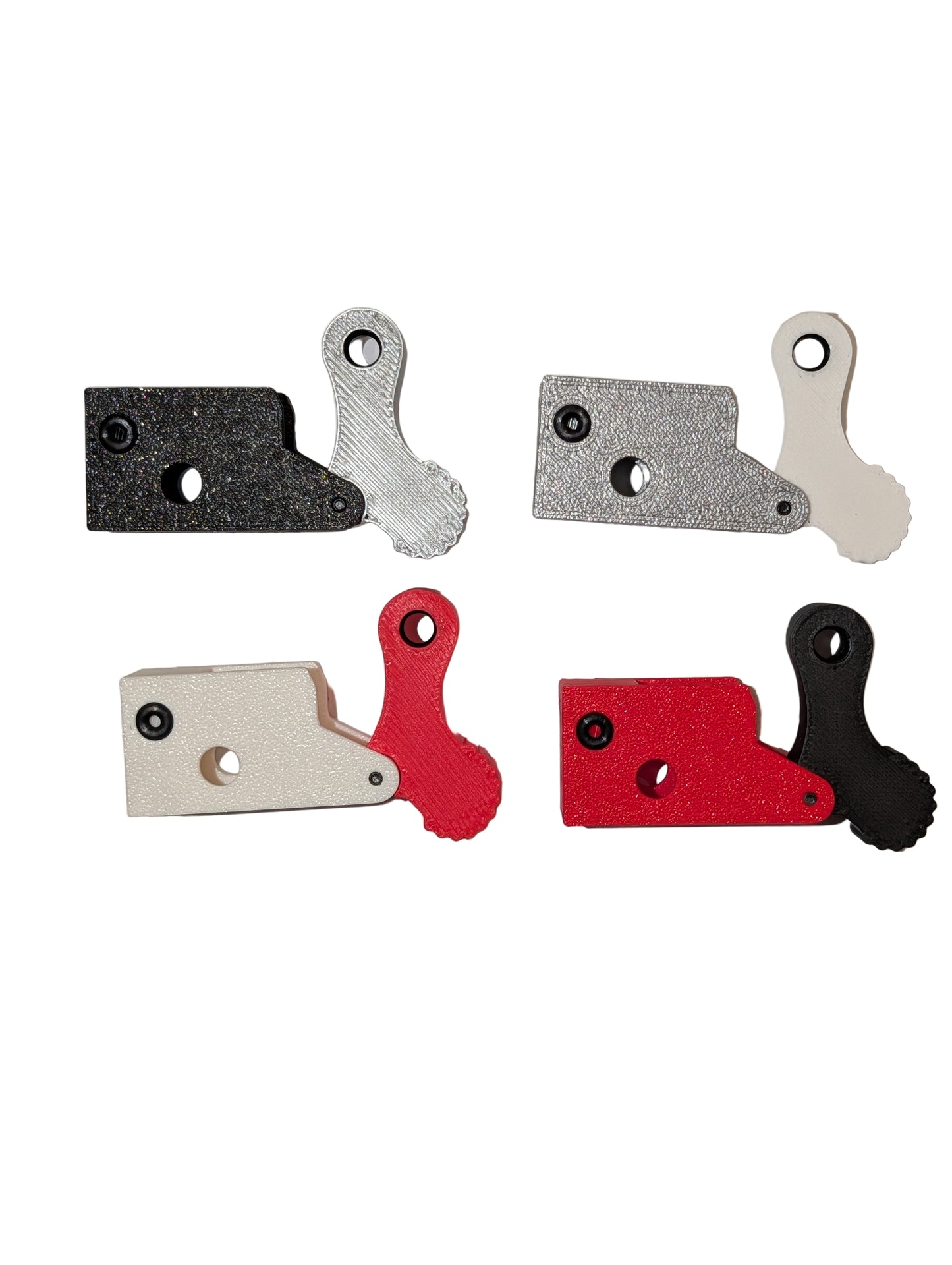 4 example colors in open position from the stock side.