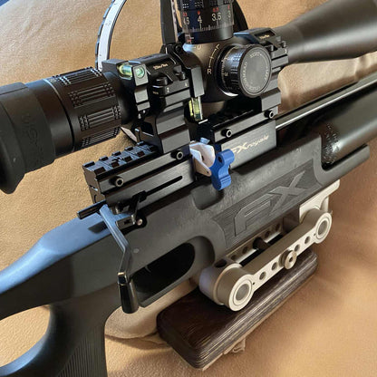 single shot tray in open position installed on rifle